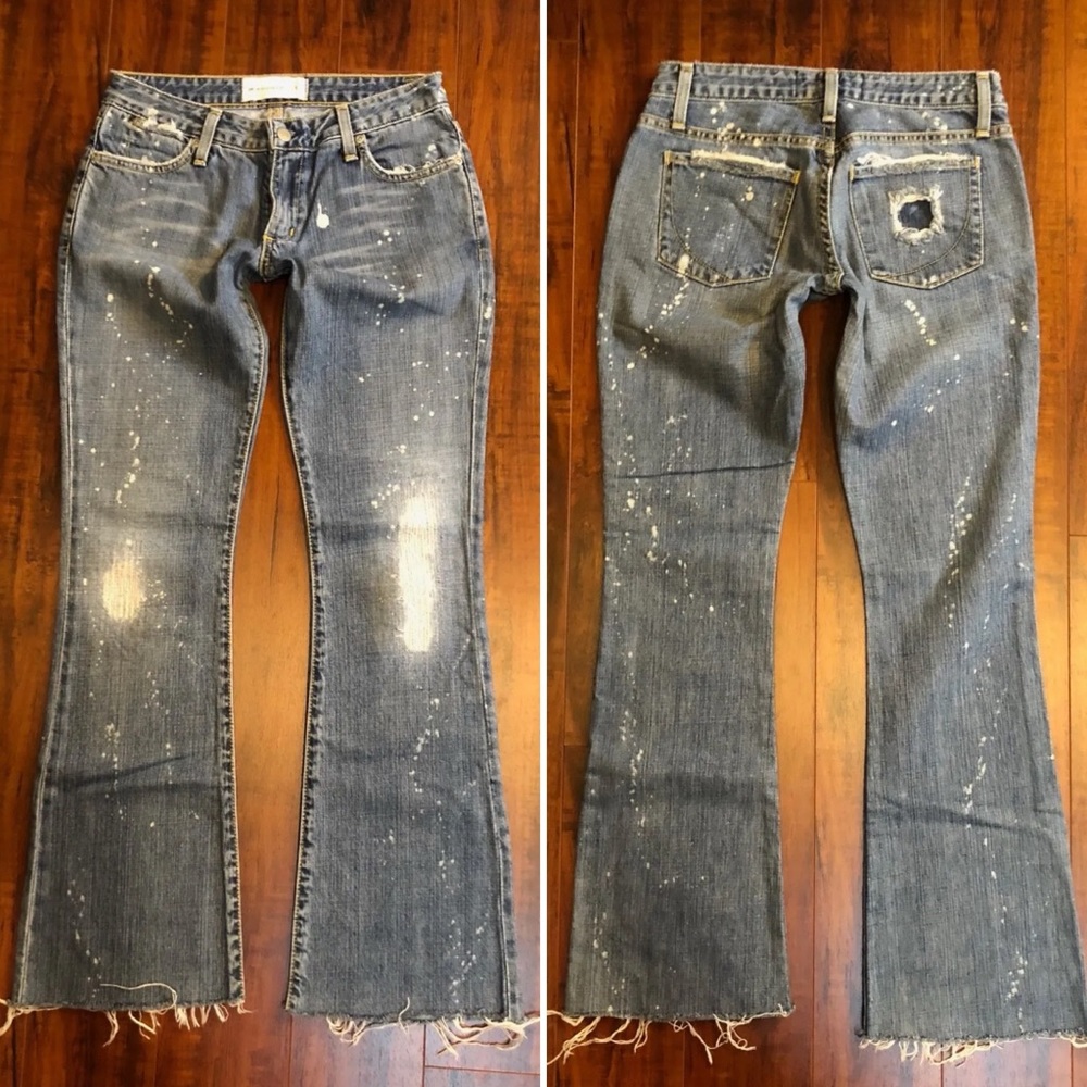 PAPER DENIM & CLOTH sz 26 Distressed DESTROYED Blue Denim Jeans - Picture 4 of 11